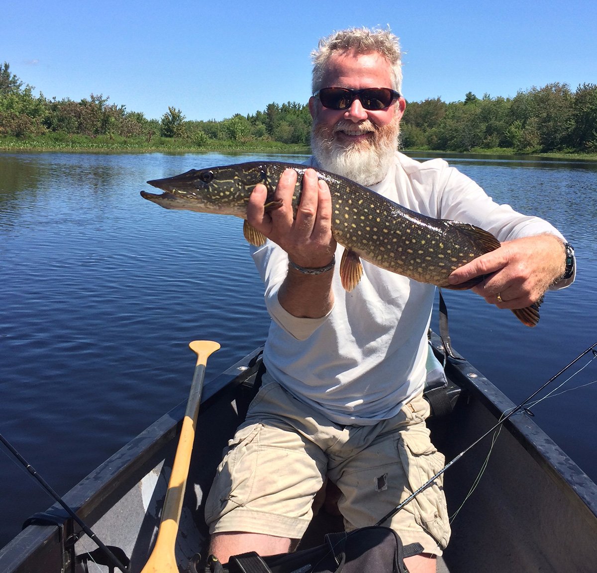 Fishing for splake on Indian Pond in Greenwood, Maine (October 7, 2018)