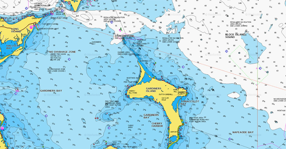 Gardiners Island Chart