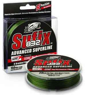 Sufix 832 Advanced Superline Braided Fishing Line, Ghost, 150 yds, 40 lb  test 