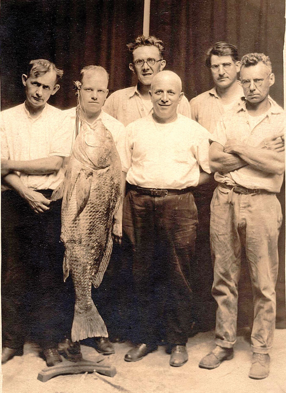 Thomas Westphal (far right), and five friends from a drum trip out of Fortescue sometime in the 1930s