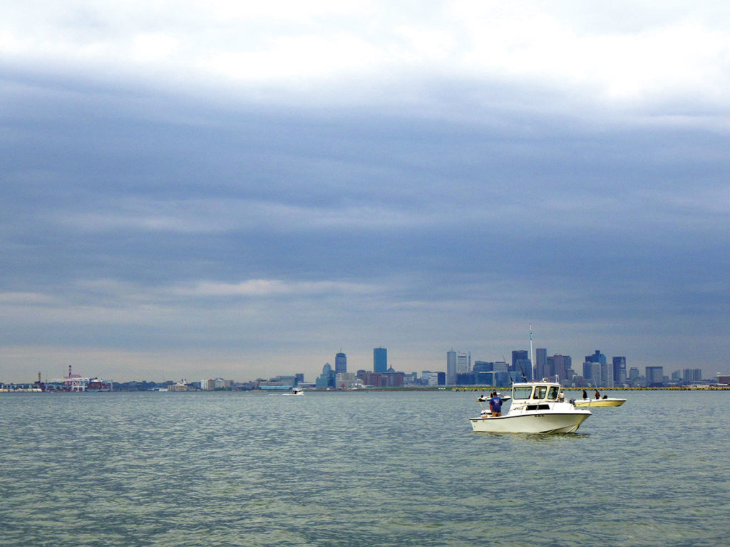 Boats in the water with buildings in the background