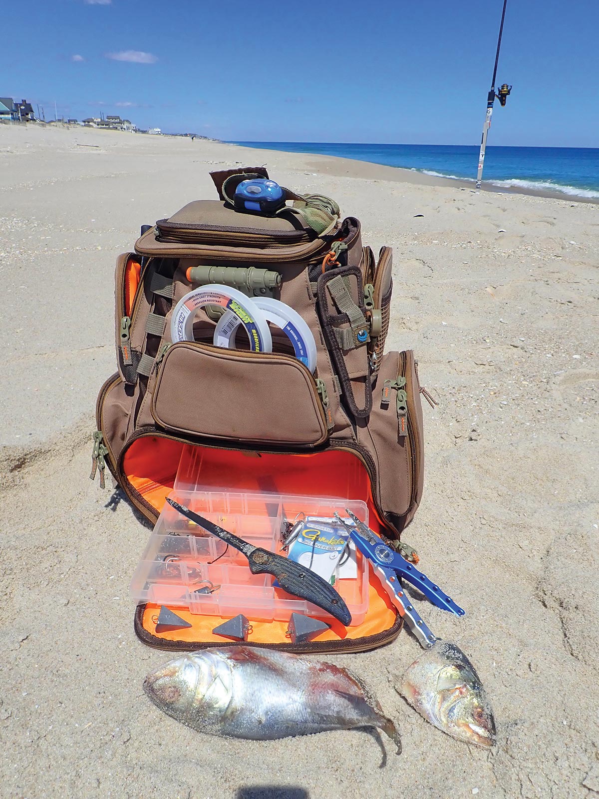 Gear bag carrying everything you need for summer surf chunking