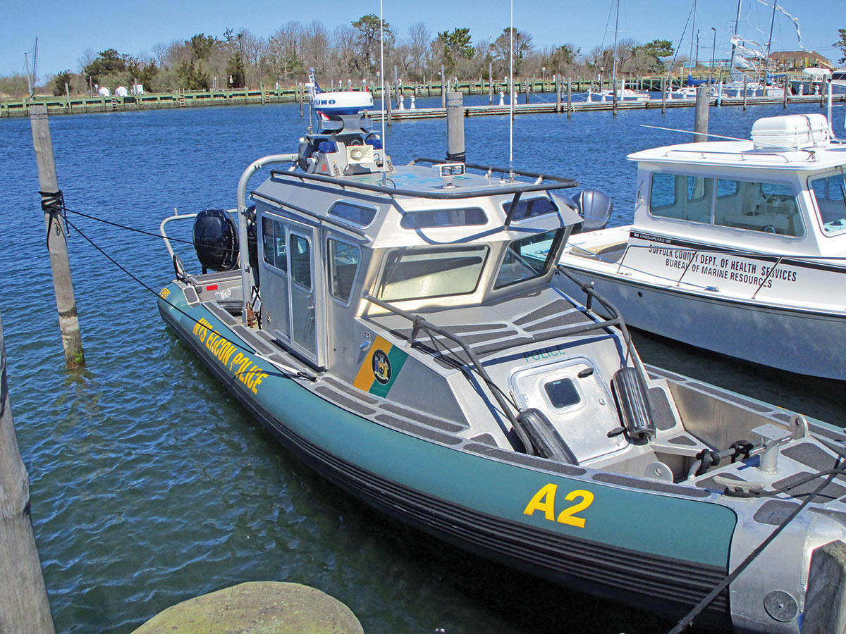 DEC patrol boat is used for on the water enforcement. 