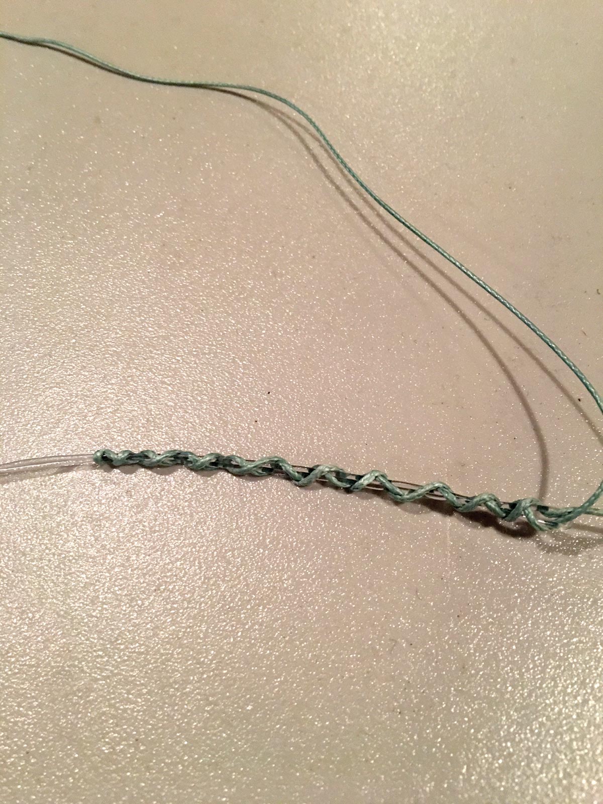 Alberto knot connecting braid and mono.