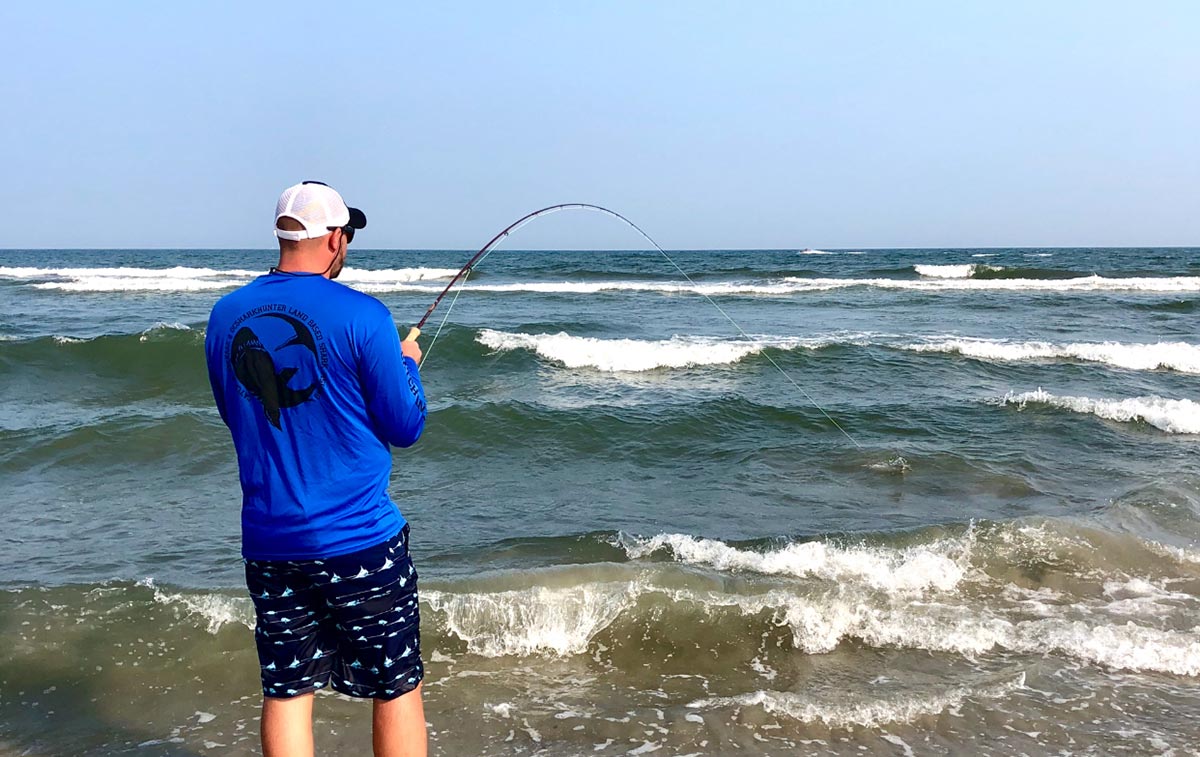 Sightcasting to rays in the summer surf will put your fishing rods to the test
