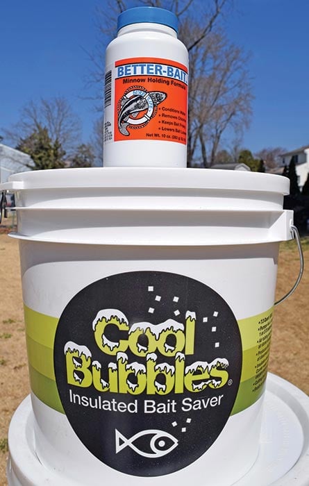 An aerated bucket should keep your live bait lasting longer