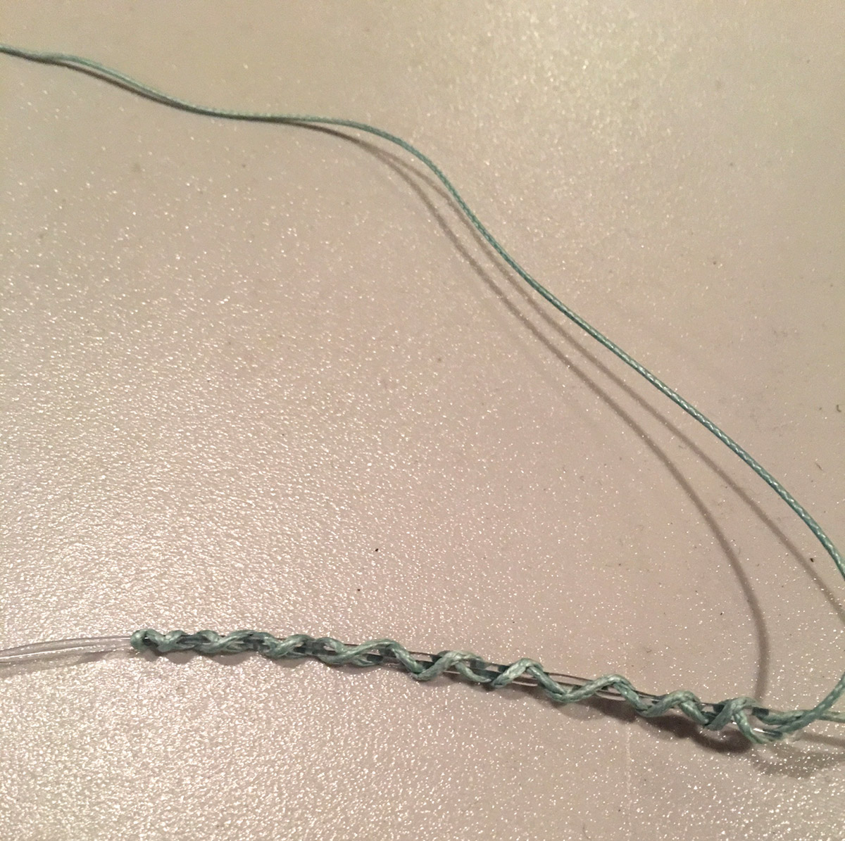 Alberto knot connecting braid and mono. 