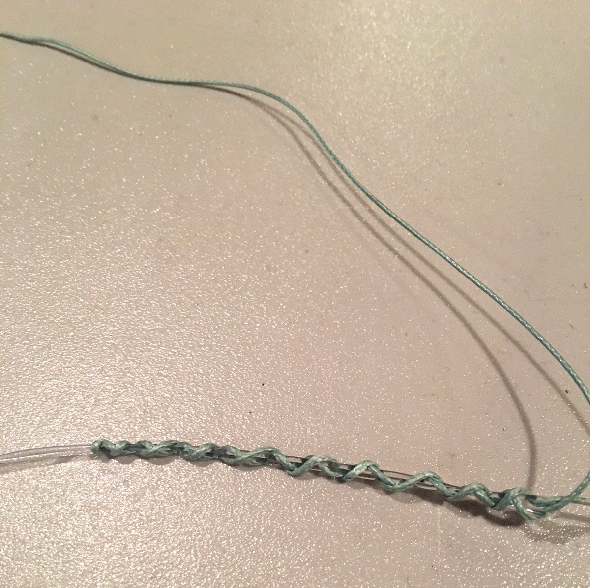 Alberto knot connecting braid and mono.