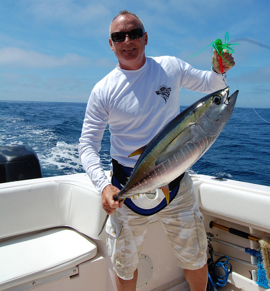 A yellowfin before heading into the ice box and immediately after hitting a green machine