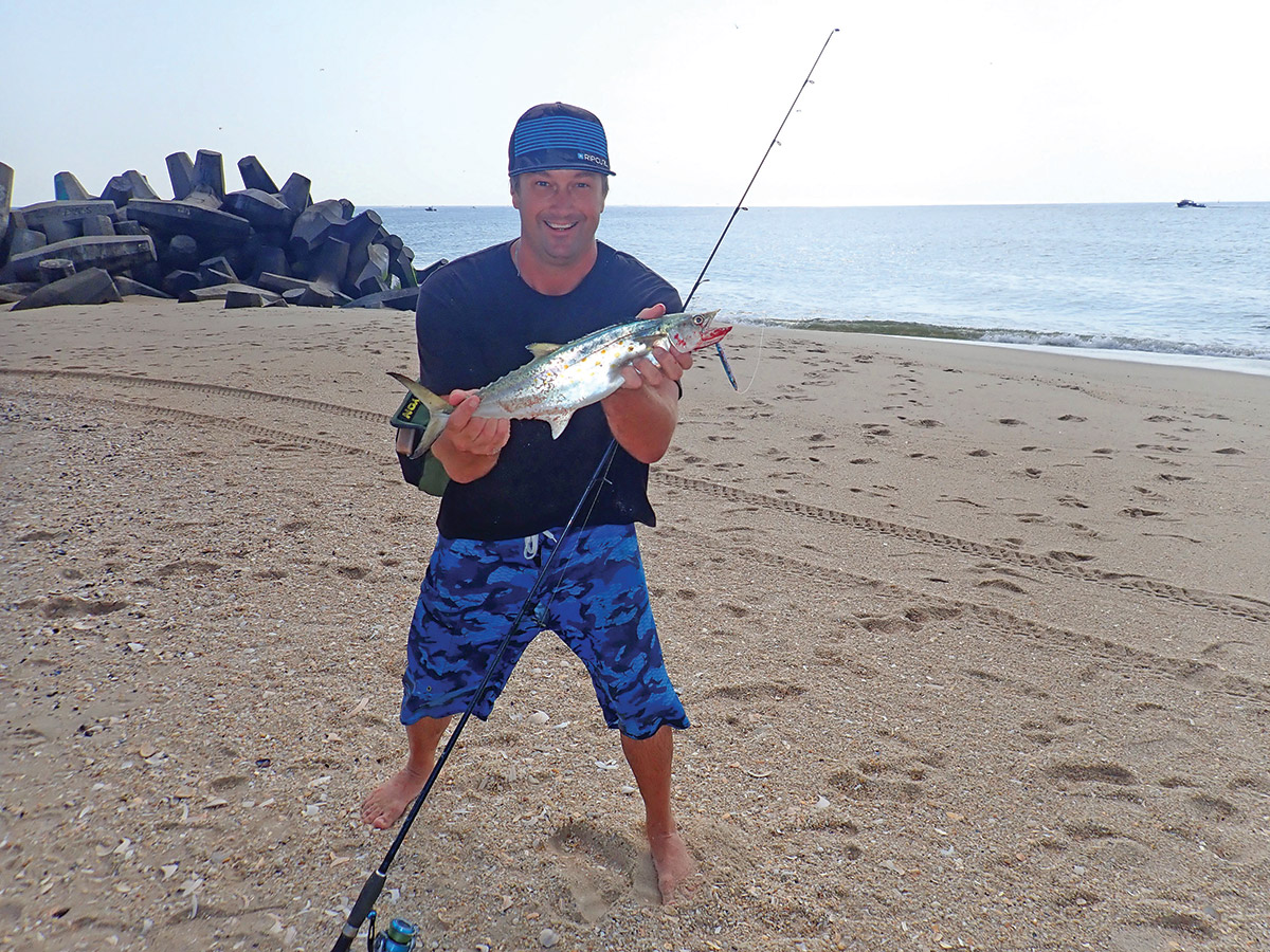 Part of the success on bonito and Spanish mackerel is due to being in the right place at the right time