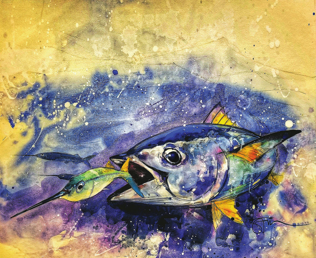Artwork of tuna by Savio Mizzi