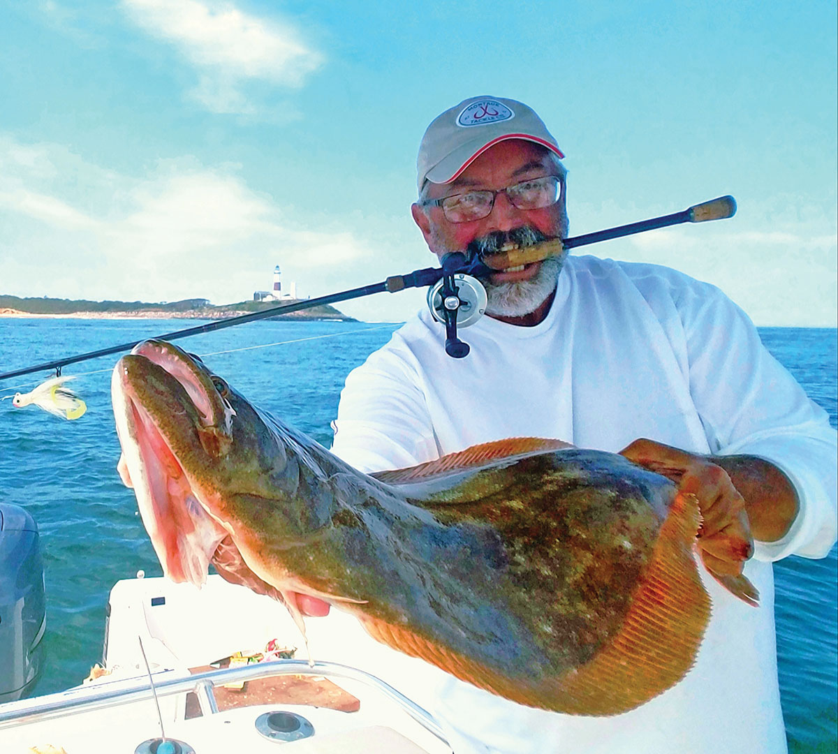 show up that huge fluke while holding the fishing rod with your teeth