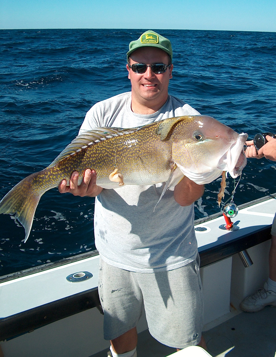 Brian Tierno deep-dropped for this 20-pound tilefish, another option when day tripping to the Edge.