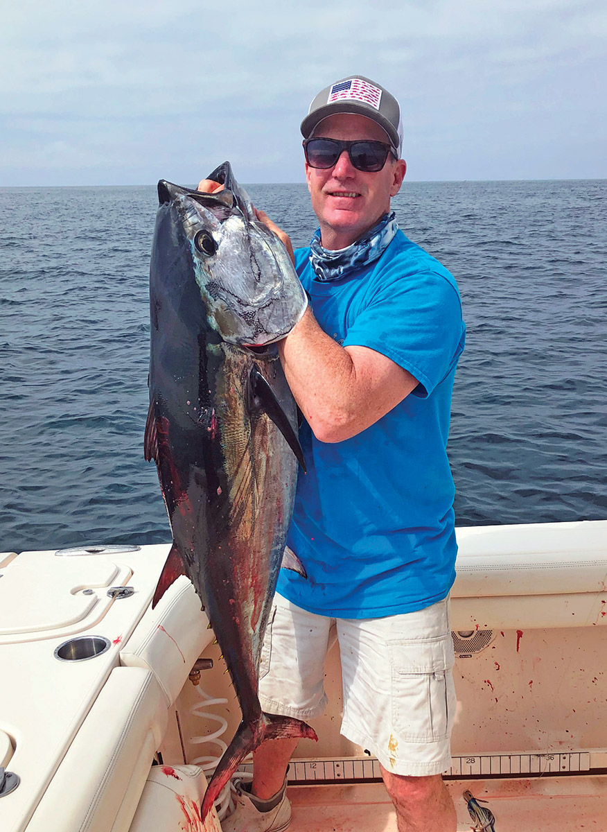 Joe LaFace with a 60-pound bluefin taken on the troll.