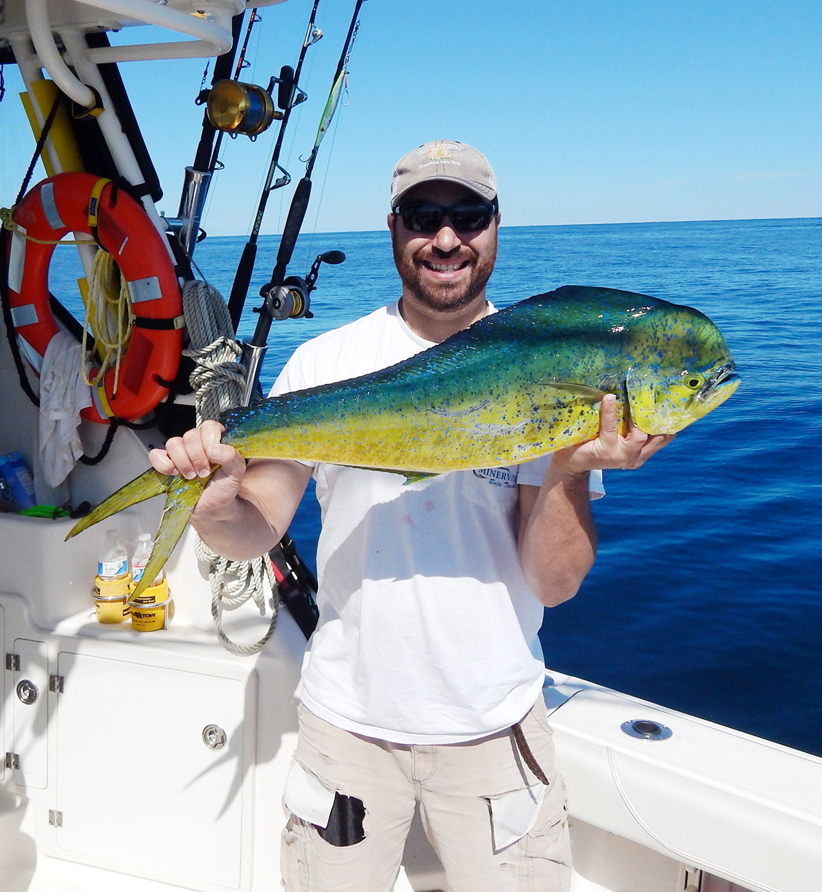 Pot hopping wit hlight casting tackle produced this nice mahi.