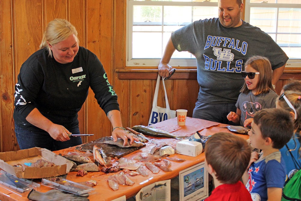 Captain Amanda Peterson’s fish cleaning demonstration was a big hit at the Expo. 