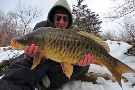 Yes, carp can be caught in the dead of winter if you fish the right spots and use the right tactics!