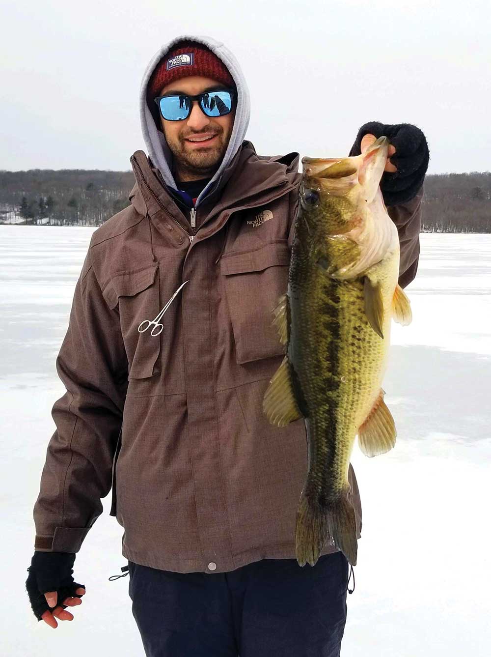 Some bodies of water will surrender good size trout, pickerel and largemouth bass like this one.