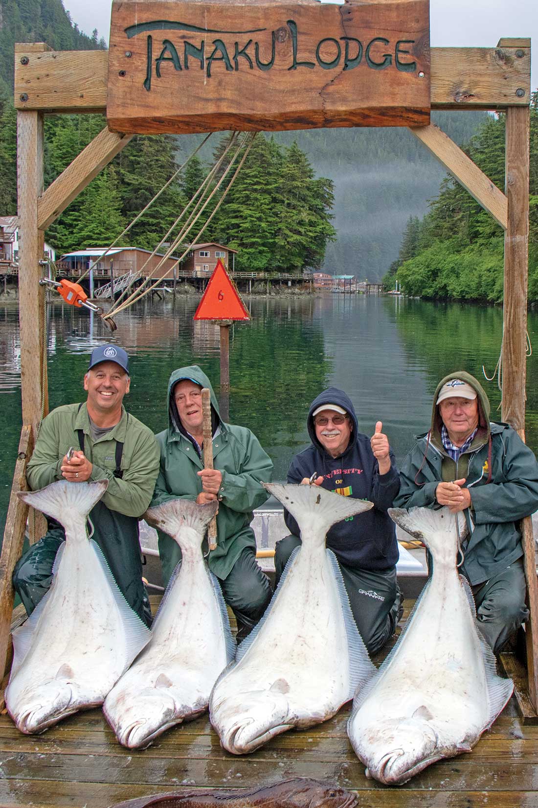 Chris, Lou, Jerry and Joe with a day’s catch of halibut.