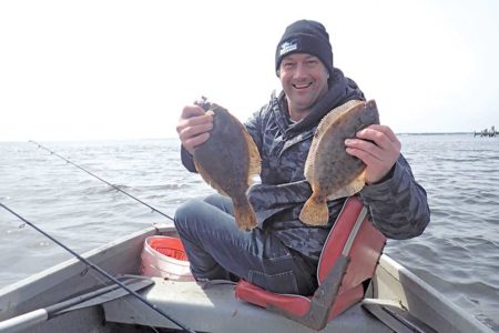 The author with his limit of tasty winter flounder