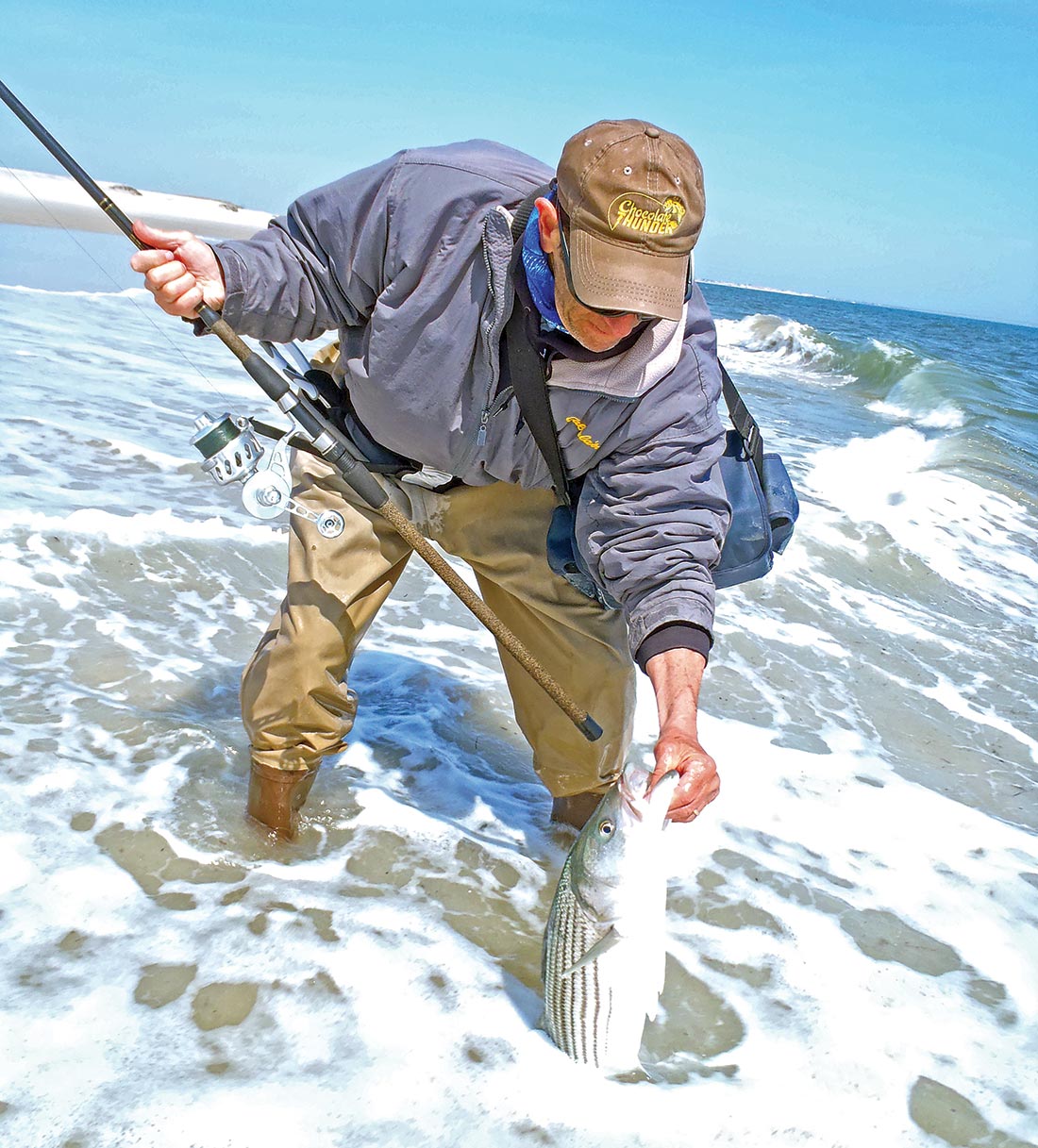 Although bluefish are the traditional target at the inlets in May, there’s no reason not to enjoy any stripers that might come our way.