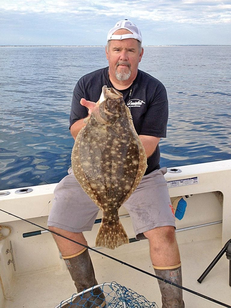 The author bucktailed this 6 pounder on a Moriches Bay flat in early May.