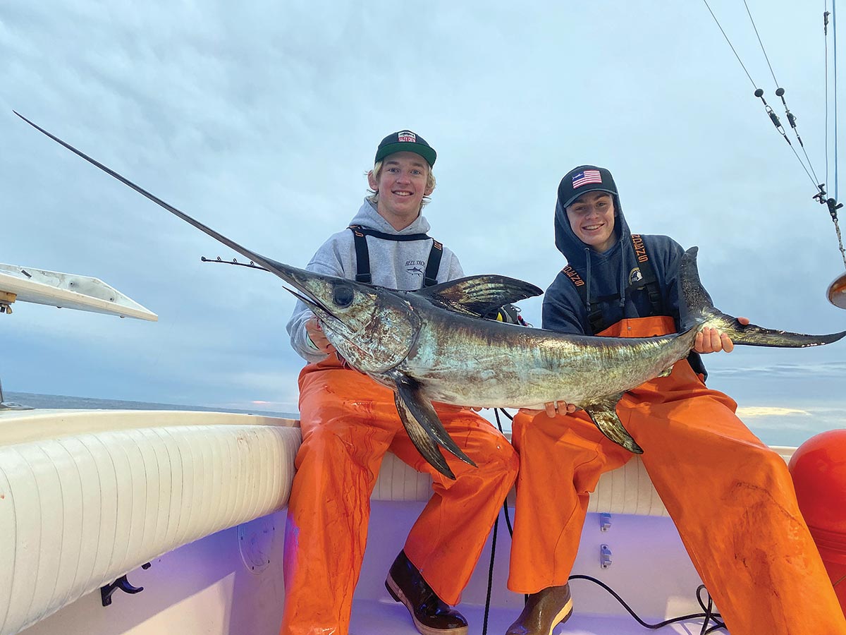 Young gun skipper Nick Perello (on right) out of Beach Haven, NJ with a daytime sword.