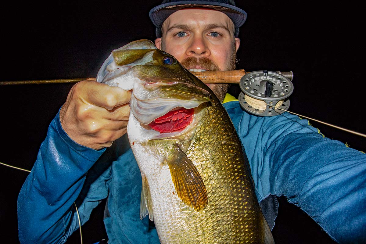 While heavier gear is recommended for night bassing