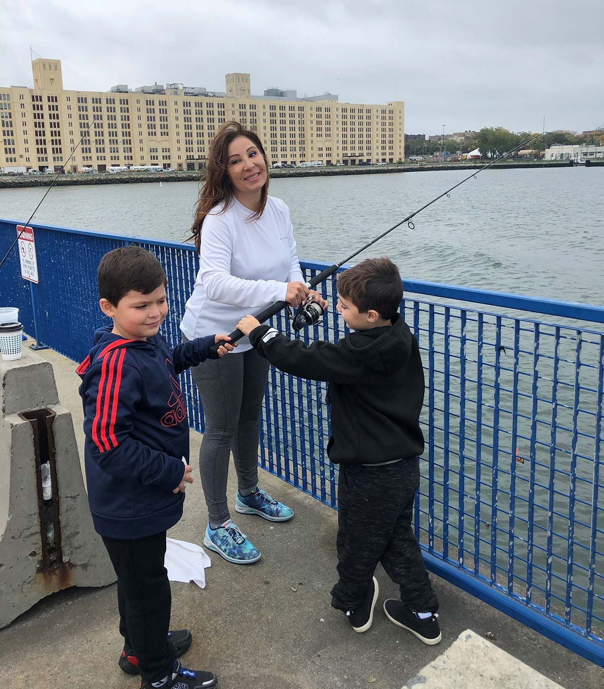 The author and her nephews enjoying a nice day on the water fishing.